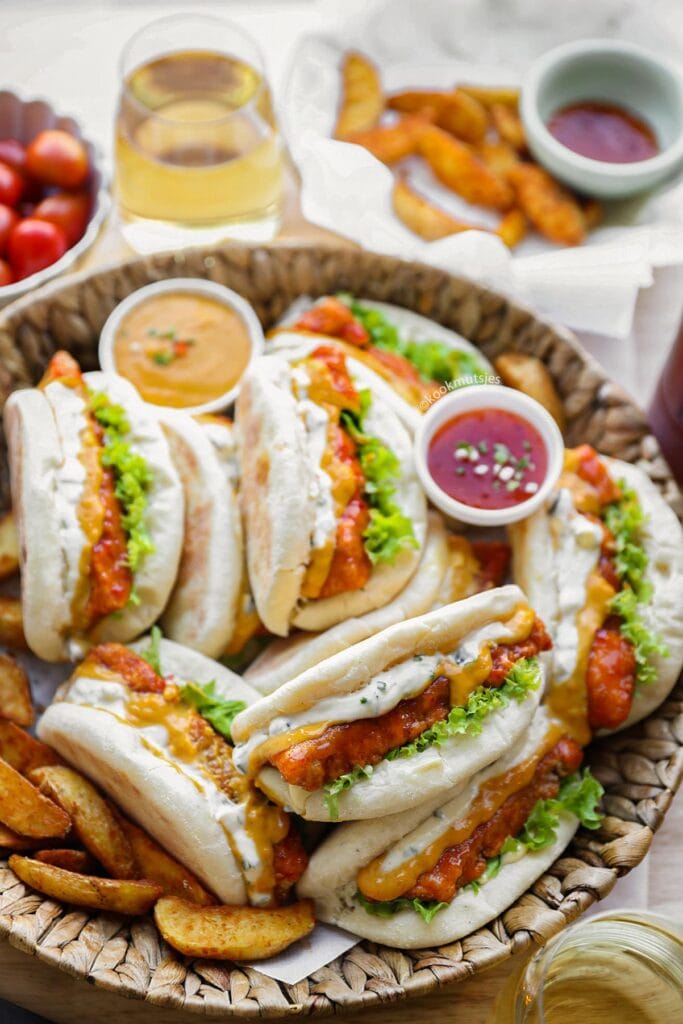 Spicy Kabeljauwburger eindresultaat Kookmutsjes