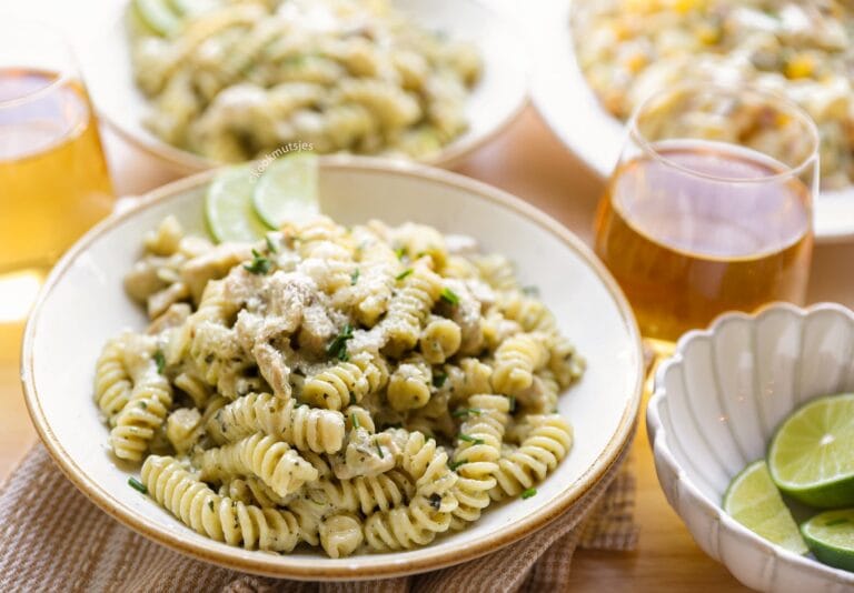 Spirelli with Chicken Pesto