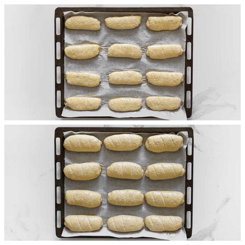 Laat 30 minuten rijzen, of tot het deeg in omvang is verdubbeld.