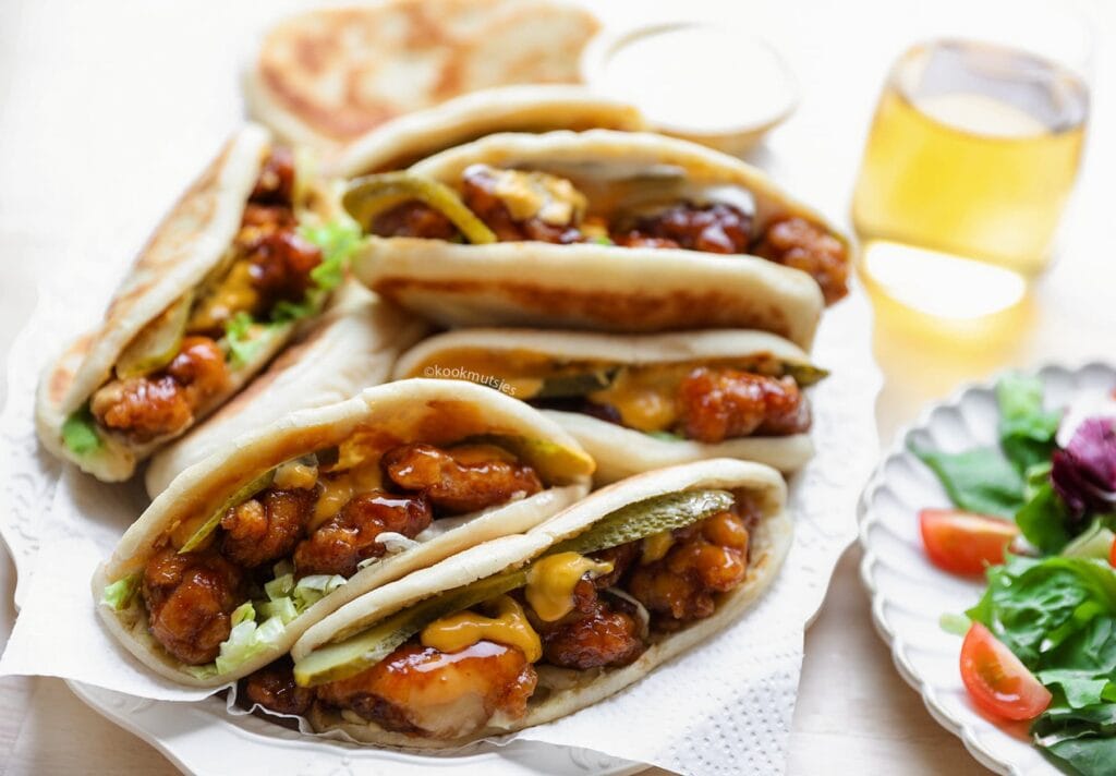 Soft Bread with Sweet Crunchy Chicken