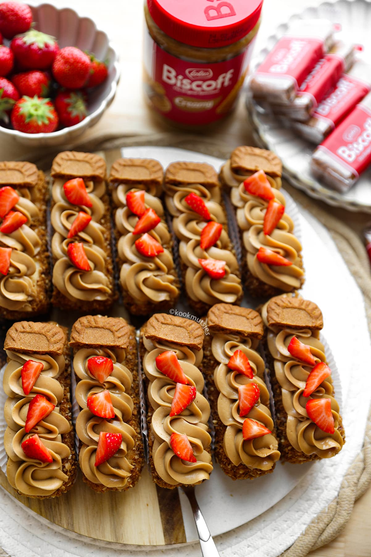 Biscoff Gebakjes No Bake eindresultaat Kookmutsjes