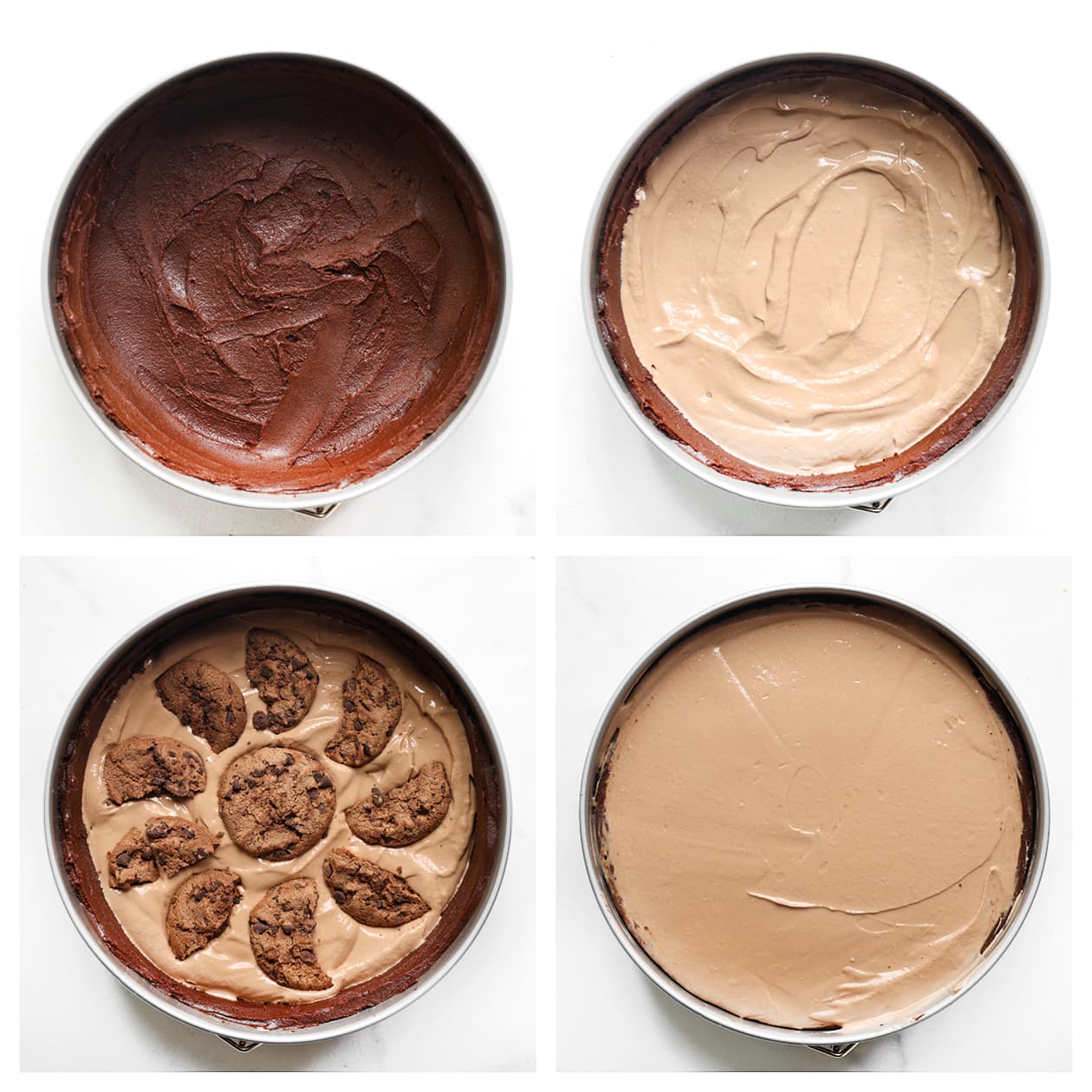 Brownie vullen met het cheesecakebeslag