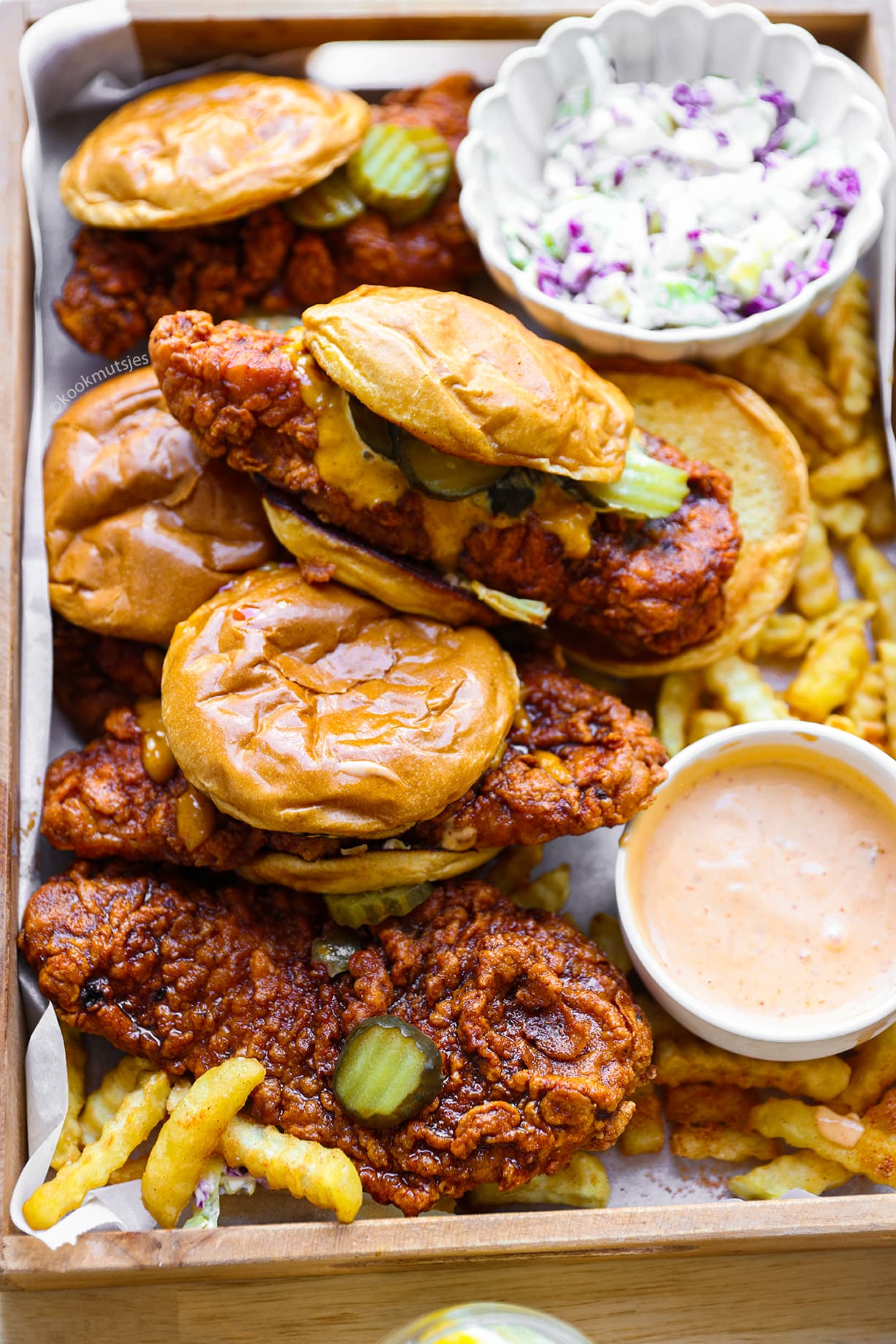 Dave's Hot Chicken eindresultaat Kookmutsjes