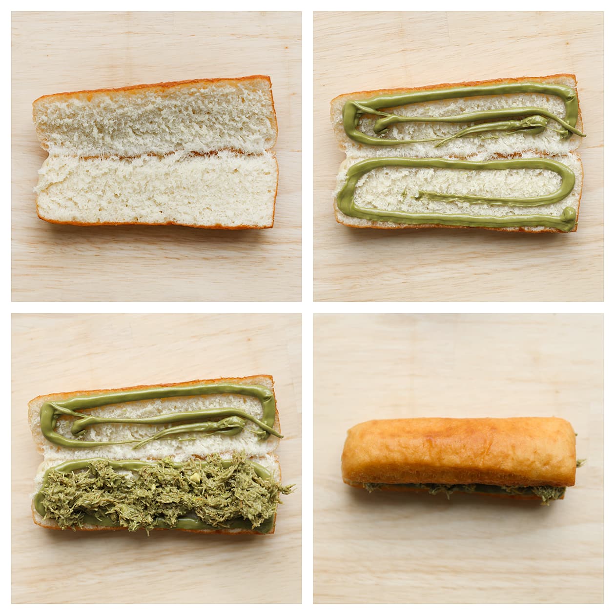 Donut vullen met het pistachemengsel