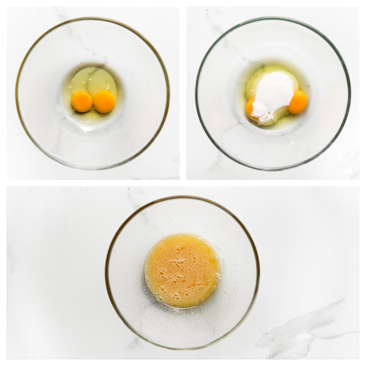 Eieren mixen met suiker in een diepe kom