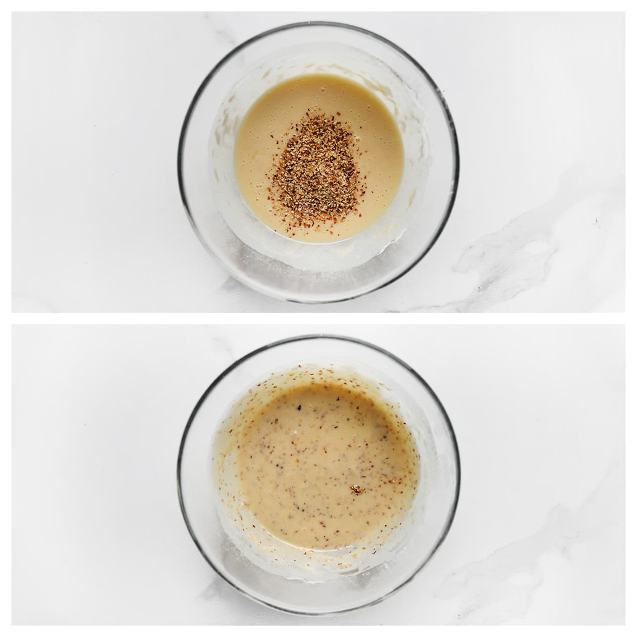 Hazelnoten toevoegen aan het cakebeslag