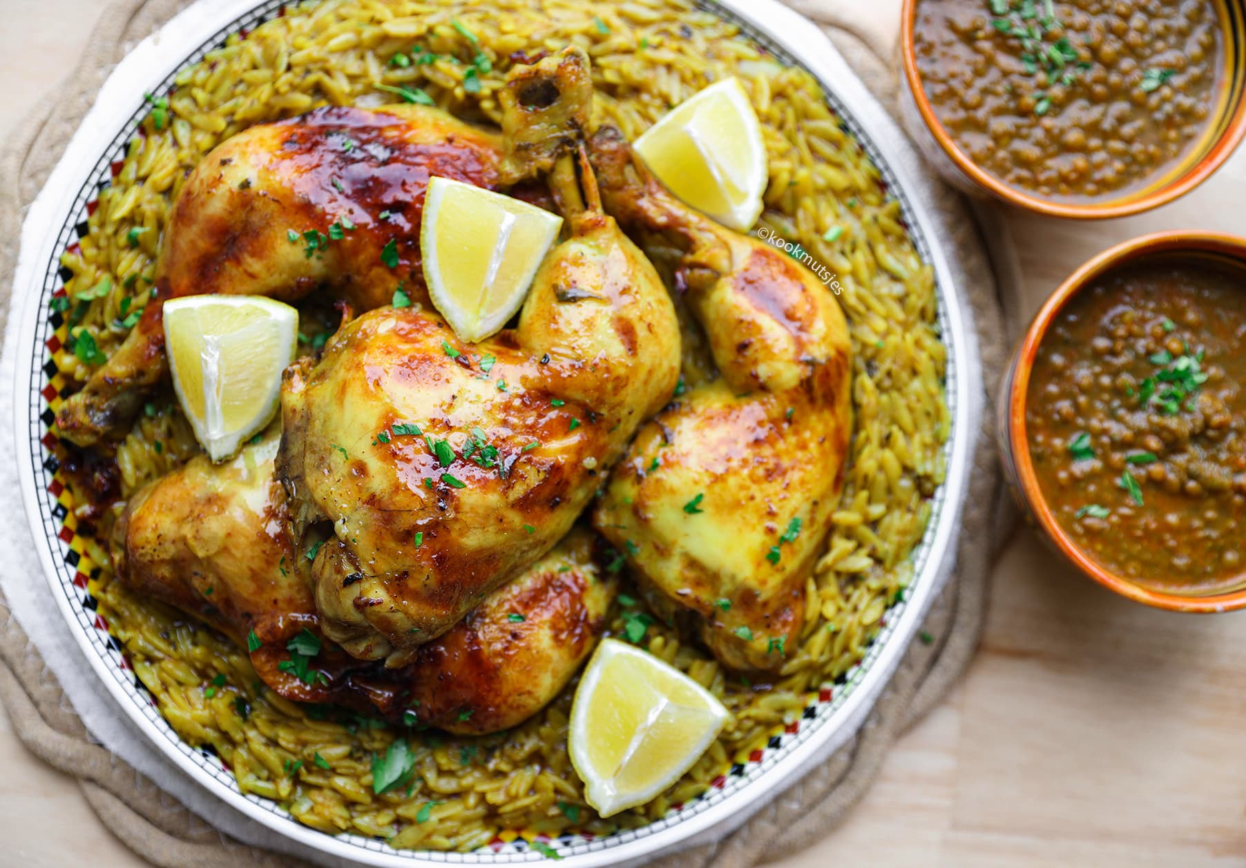 Gebakken Kip met Orzo Kookmutsjes