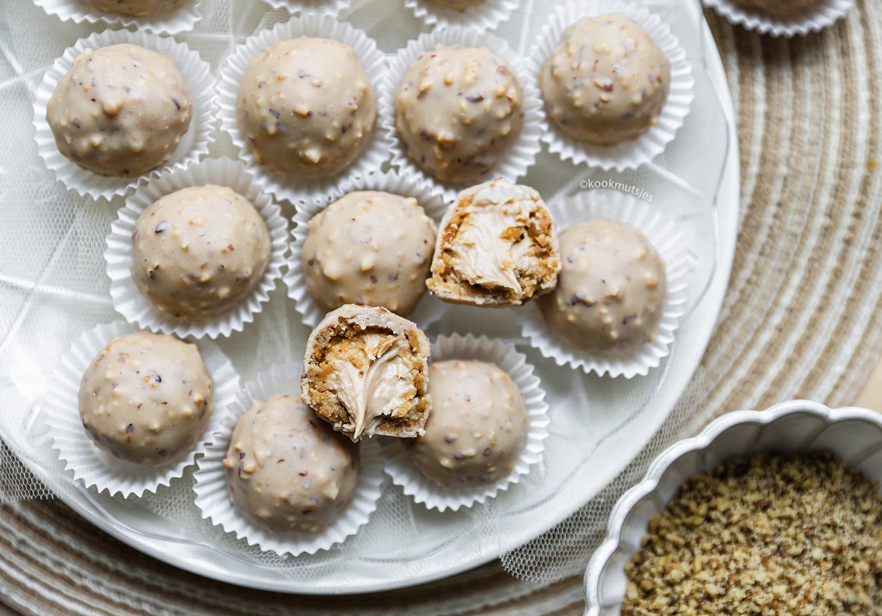 Hazelnoot bonbons Kookmutsjes