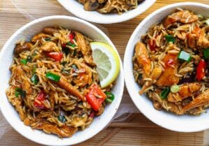 Wok van Kip met Rijst Kookmutsjes