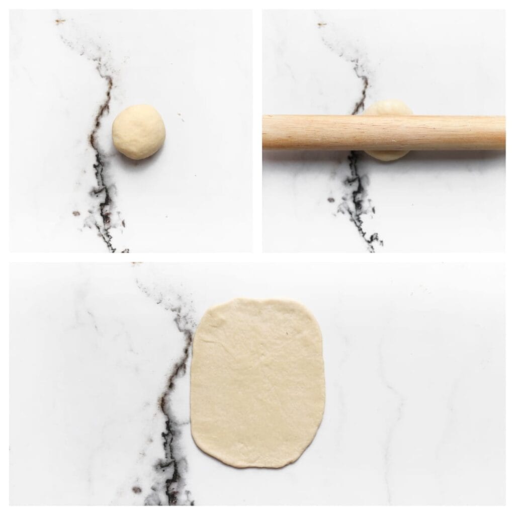 Rol een bol uit tot een rechthoek.