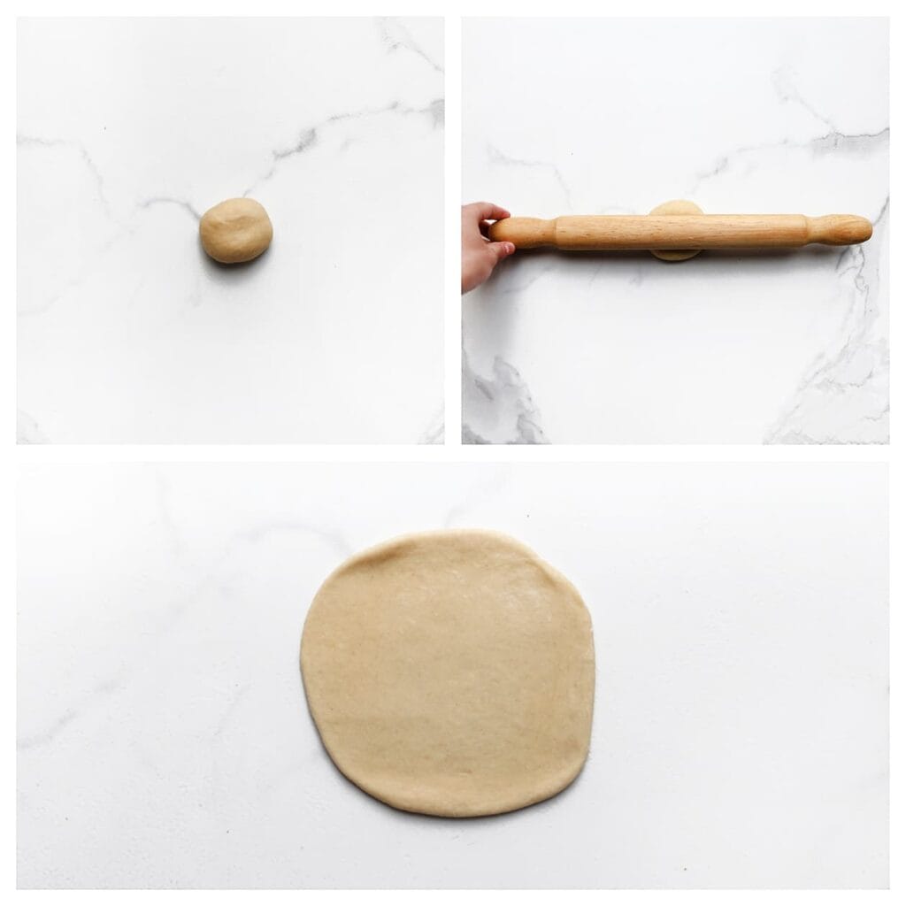 Rol een bol uit tot een cirkel.