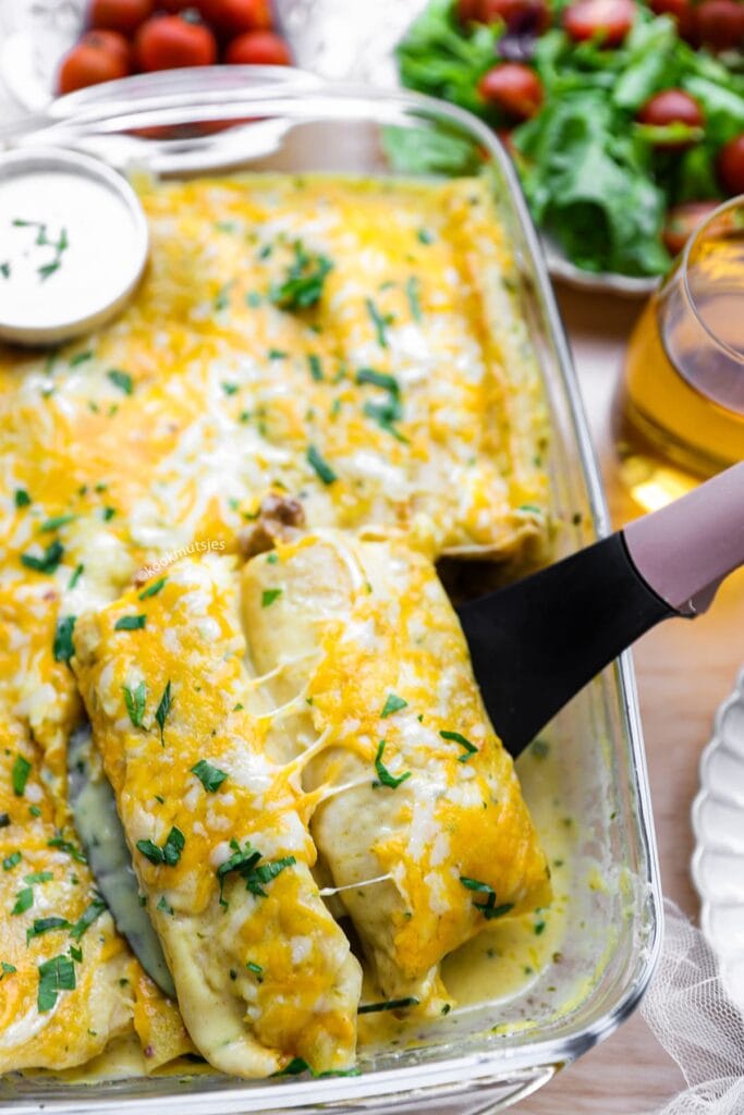 Kip Enchillades met Saus eindresultaat Kookmutsjes