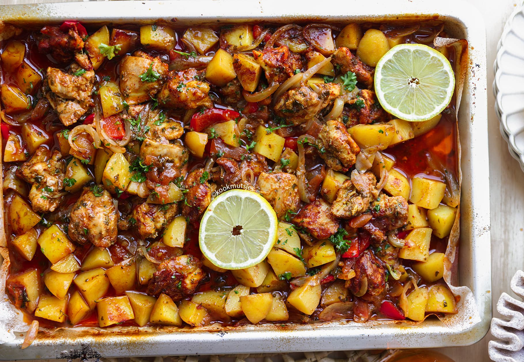 Traybake Kip met Groenten Kookmutsjes