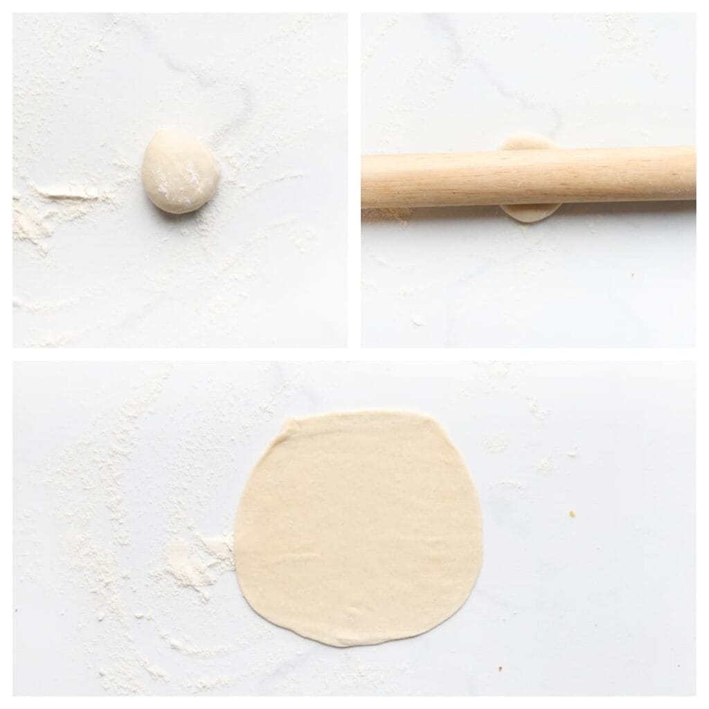 Rol een deegbol uit tot een ronde lap.