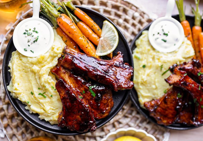 Lamskoteletten met Aardappelpuree en Wortels