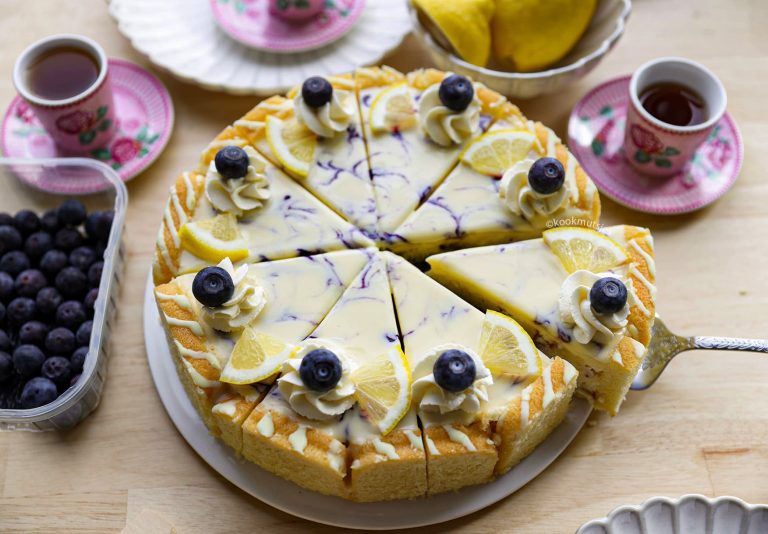 Bosbessen Citroen Taart (No Bake)