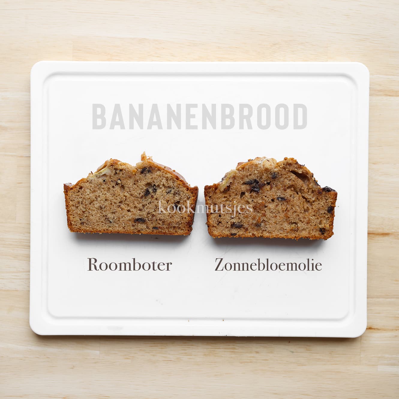 Bananenbrood verschil tussen roomboter en zonnebloemolie