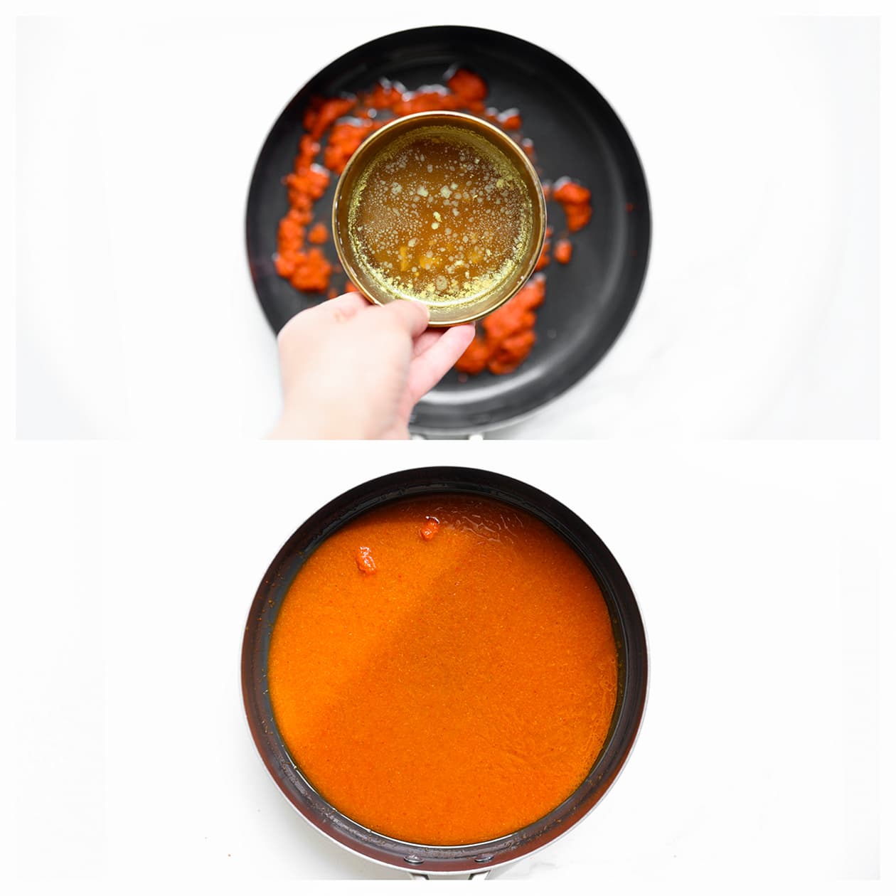 Bouillon koken tot een gladde saus