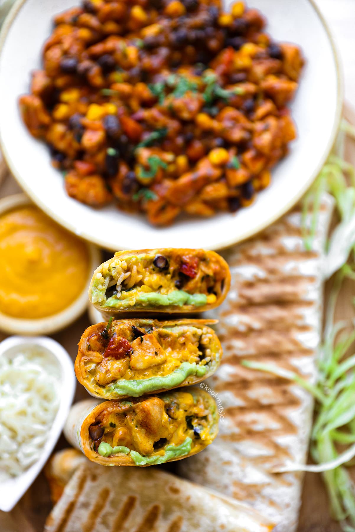 Burrito met Kip Recept