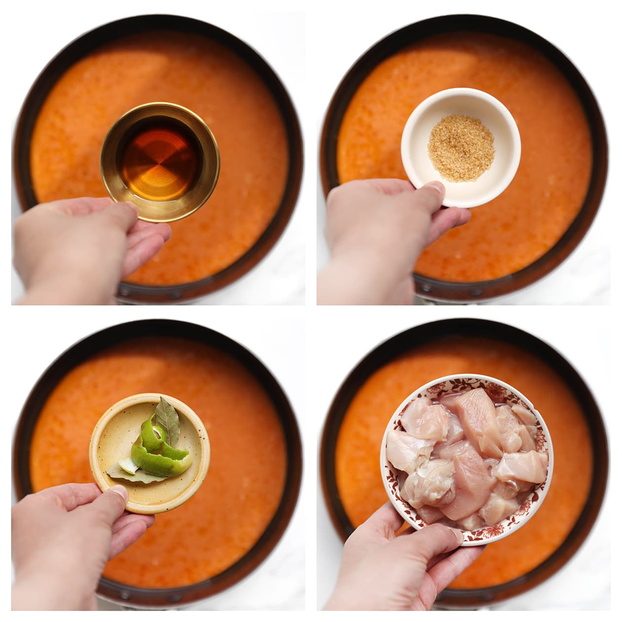 Ingredienten toevoegen aan de saus