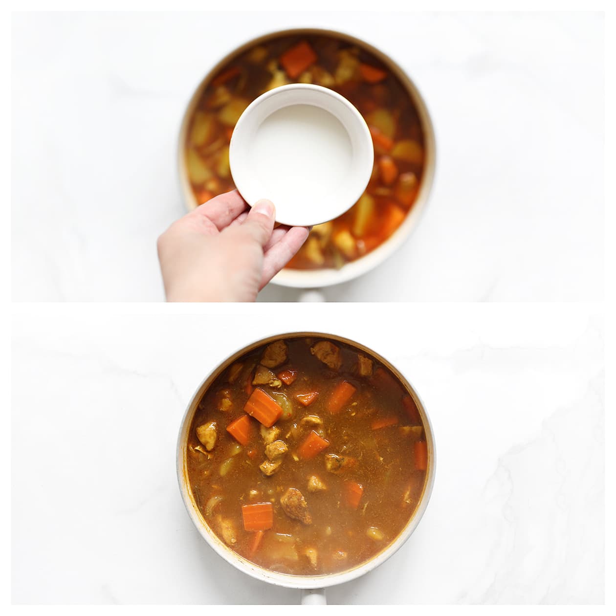 Maizenamengsel toevoegen en inkoken