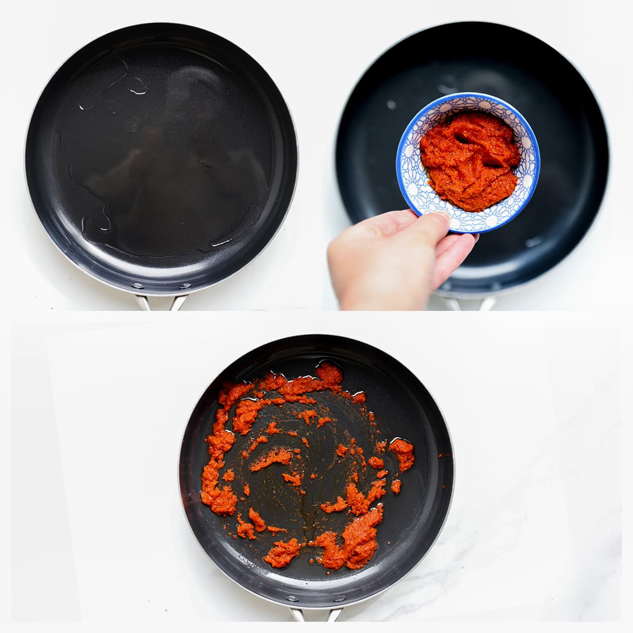 Tomatensaus kort verhitten