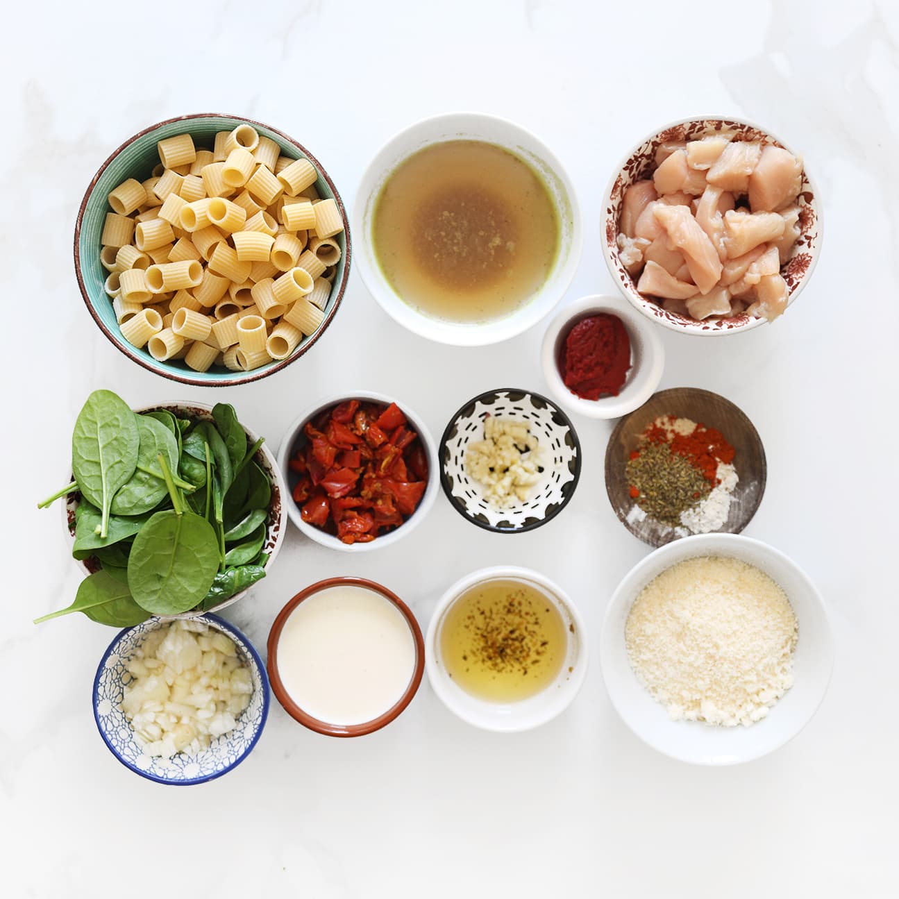 Alle ingredienten klaar leggen voor de marry me chicken