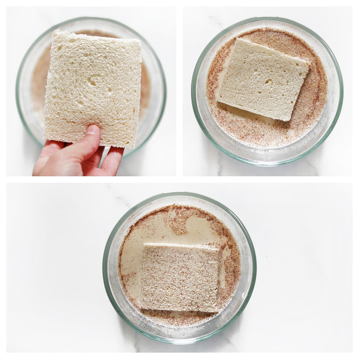 Brood door het einmengsel wentelen voor het maken van de wentelteefjes