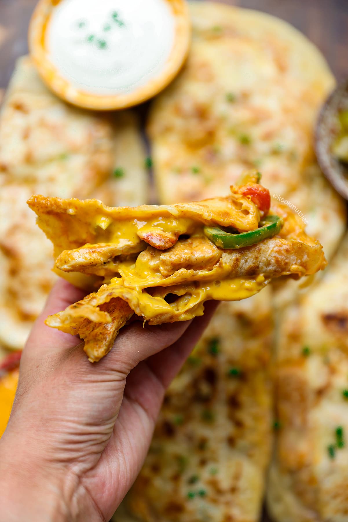 Fajita Platte broodjes Kookmutsjes binnenkant
