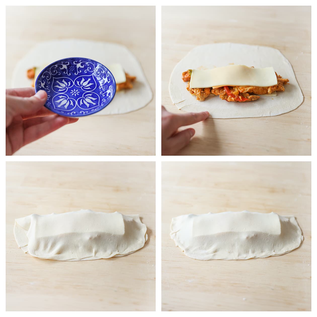 Kip Fajita broodjes dichtmaken