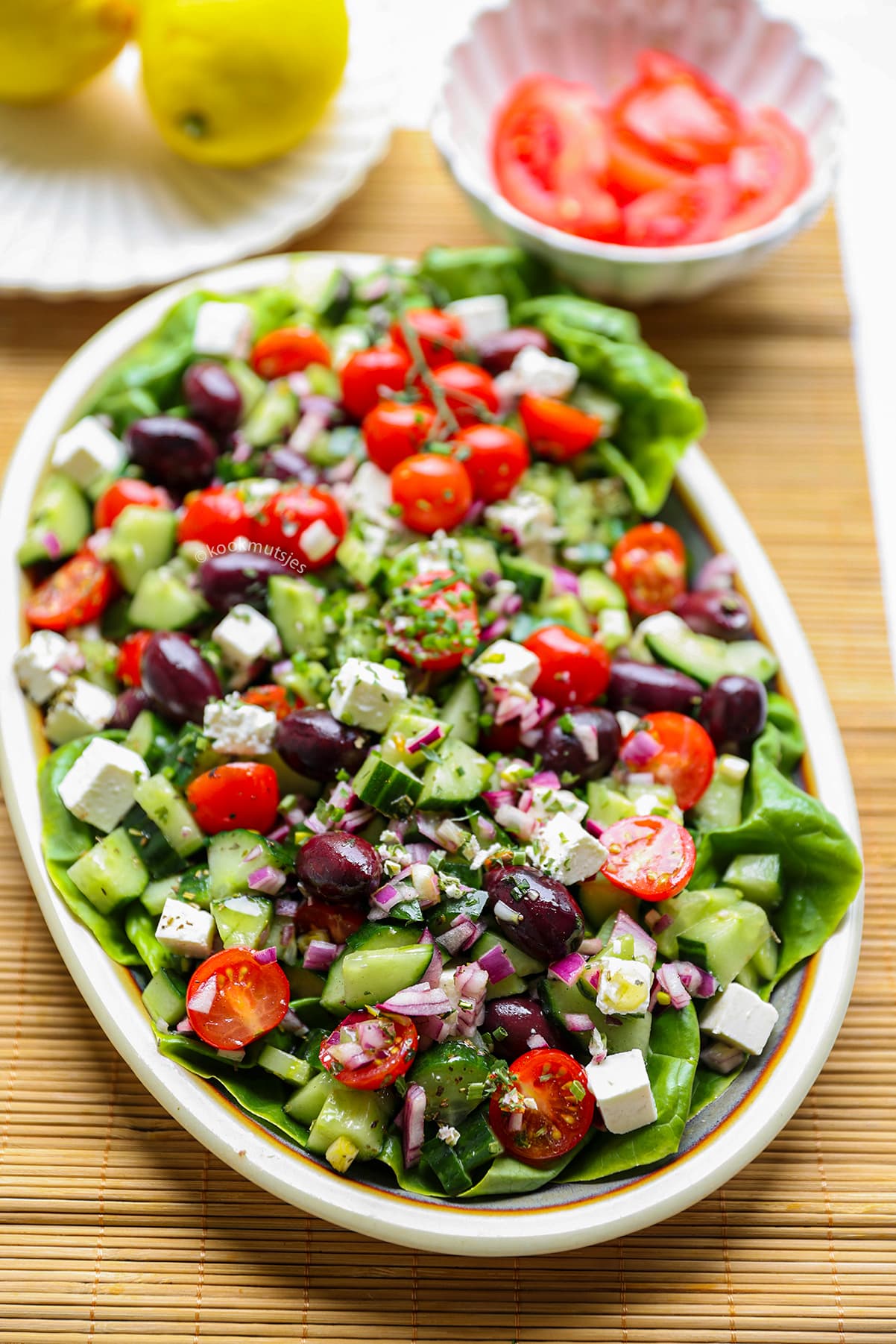 Griekse salade maken