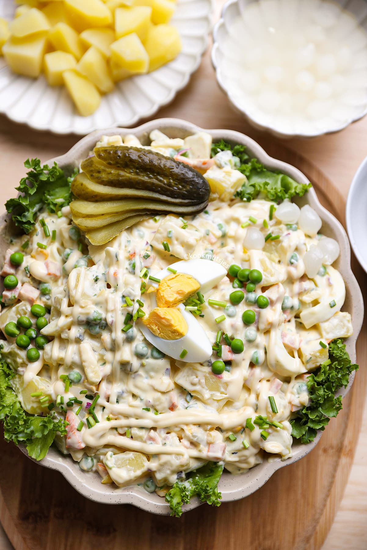 Romige zelfgemaakte huzarensalade recept