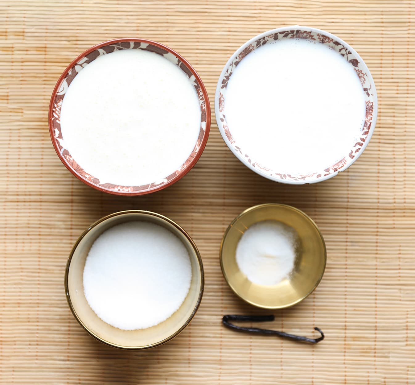 Ingredienten klaar leggen voor de pannacotta
