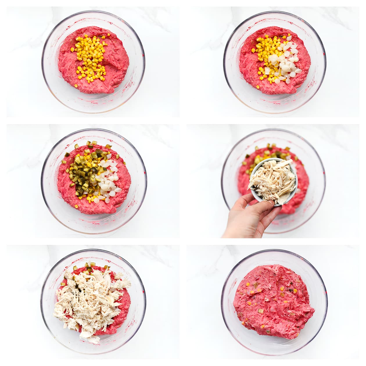 Ingredienten toevoegen aan de Surinaamse Huzarensalade