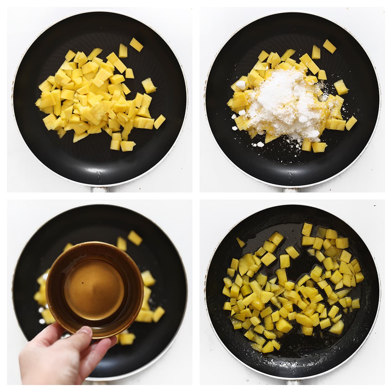 Mango zacht koken met suiker