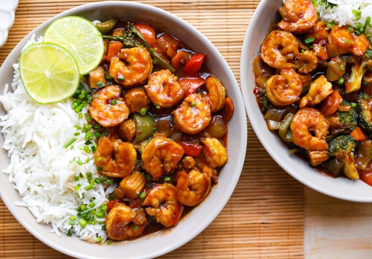 Spicy Garlic Shrimp Stir Fry with Vegetables