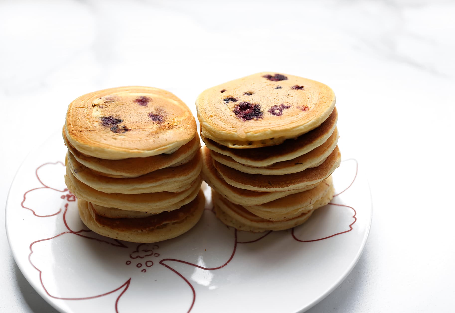 Blauwe bessen pancakes