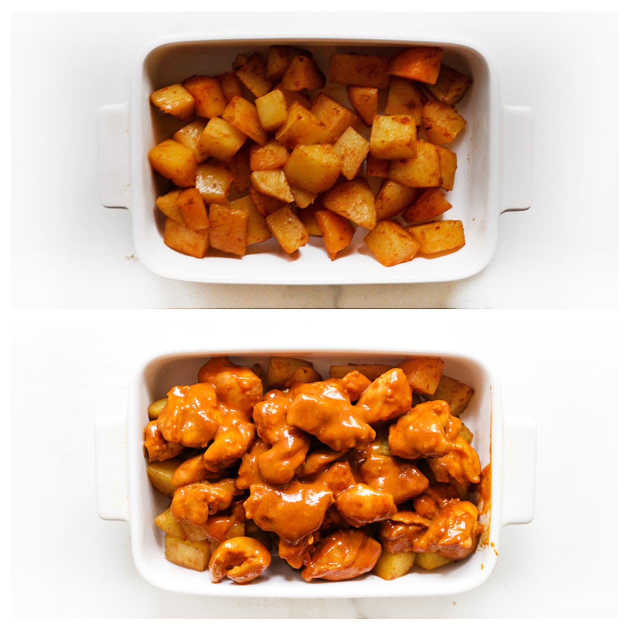 Krokante aardappels bedekt met cheddar kaas