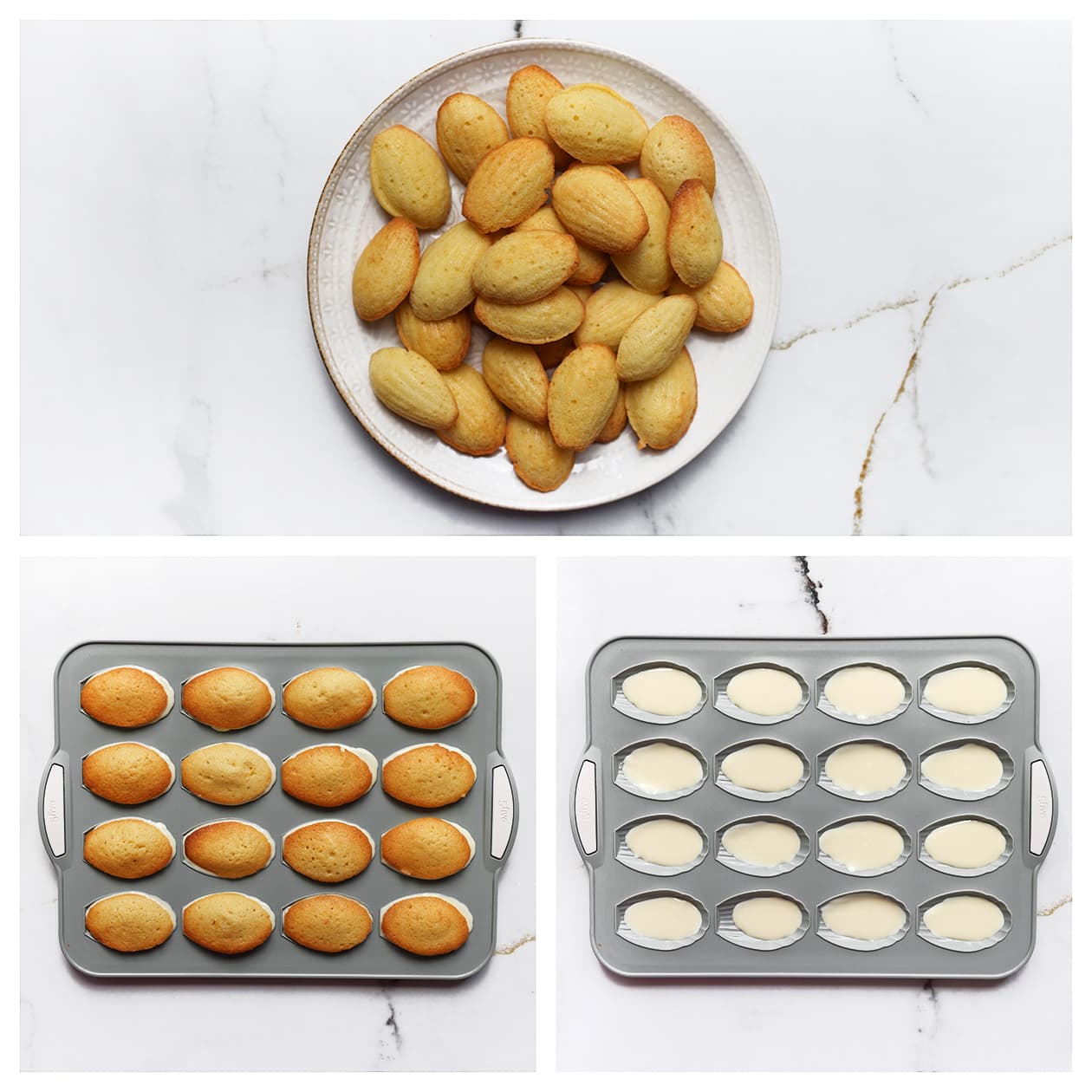 Versgebakken madeleines laten afkoelen