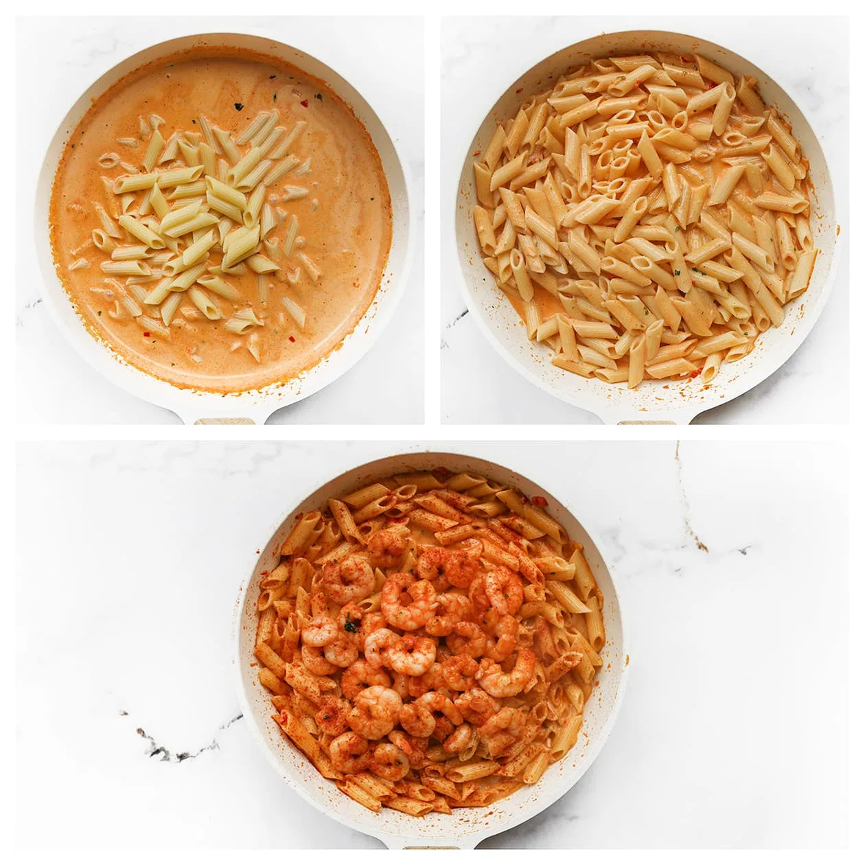 Penne mengen met romige Cajun saus
