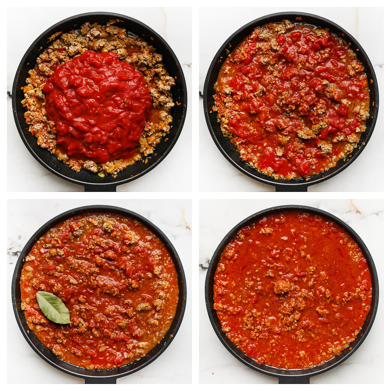 Bolognesesaus met rundergehakt zachtjes laten pruttelen