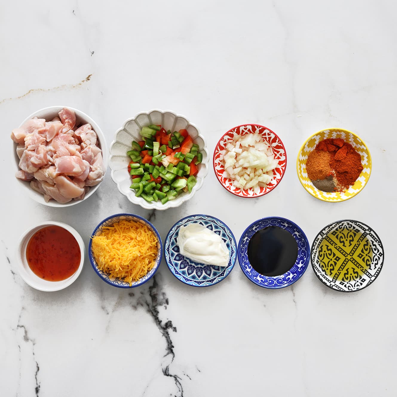 Ingrediënten voor spicy chicken wraps